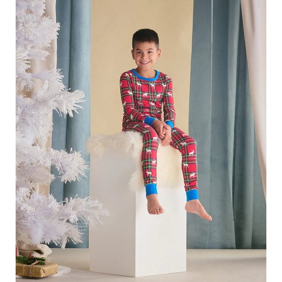 HATLEY Boys Elk Plaid Pajama Set Size 4 NWT - Picture 8 of 9